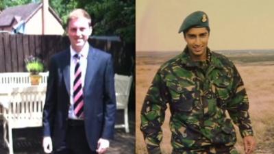 L/Cpl Oliver Thomas and Flt Lt Rakesh Chauhan