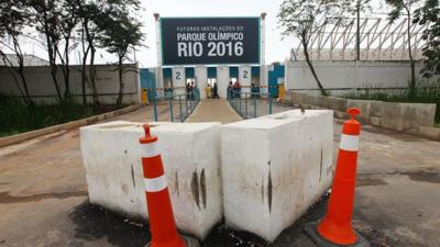 Cones outside the Rio Olympic park