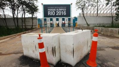 Cones outside the Rio Olympic park