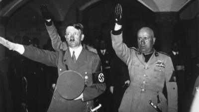 Adolf Hitler and Benito Mussolini