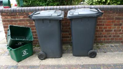 Wheelie bins and recycling boxes