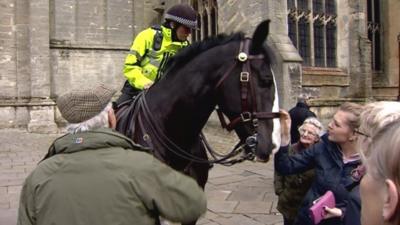 A mounted police officer in Cirencester