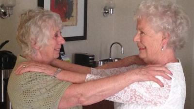 Ann (left) and Elizabeth meet for the first time in 78 years