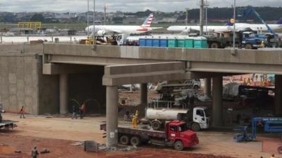 Construction work on a Brazilian airport