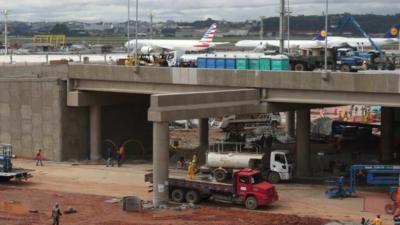 Construction work on a Brazilian airport