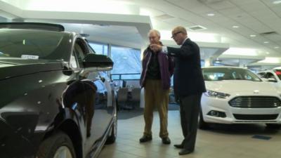 Cars for sale in a showroom