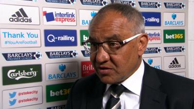 Felix Magath says he is "very sad" and apologises to the fans after his side are relegated from the Premier League following their 4-1 defeat by Stoke.