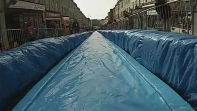 Watch someone slide down!