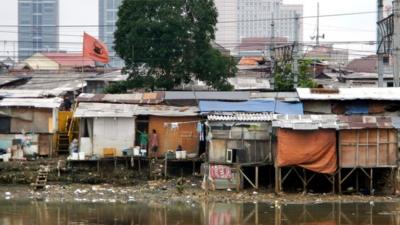 A shanty town in Indonesia