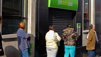 Queue at job centre