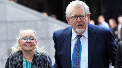 Rolf Harris arrives with his wife Alwen Hughes