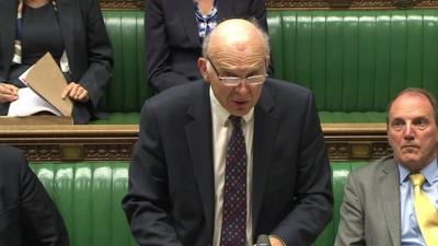 Vince Cable speaking in Parliament