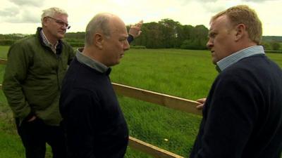 Martyn Knights a resident of Fernhurst in the South Downs points out the possible fracking site