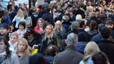 Crowds on a high street