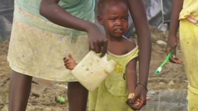 A child in a South Sudan camp