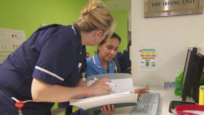 Nurses at a desk