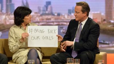 Christiane Amanpour and David Cameron