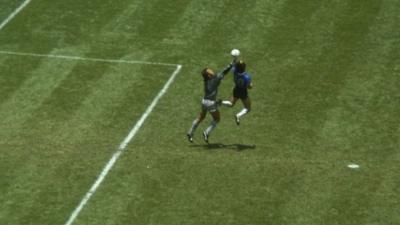 1986 World Cup - England v Argentina: Diego Maradona's opener