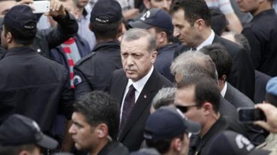 Recep Tayip Erdogan at Soma mine