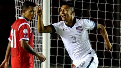 USA's Michael Orozco scores against Panama