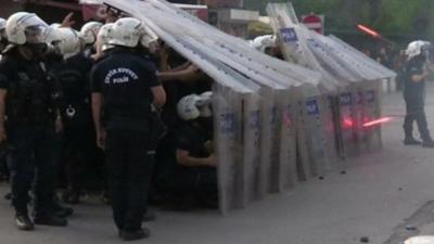 Riot police in Istanbul