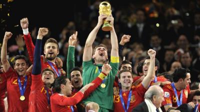 Spain win the 2010 World Cup