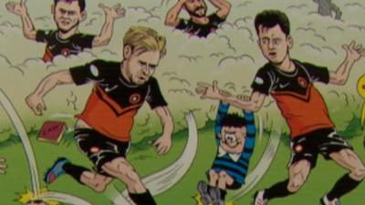 David Sutherland's artist's impression of Dundee United and the Bash Street Kids