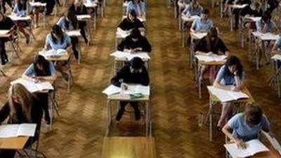 students sitting exams