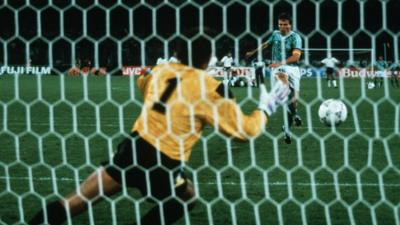 England lose 4-3 on penalties against West Germany in the World Cup semi-final