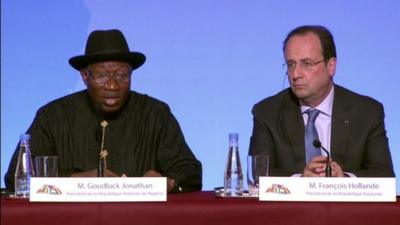 President Goodluck Jonathan and President Francois Hollande