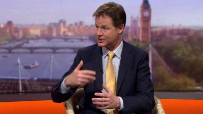 Nick Clegg talks to Andrew Marr