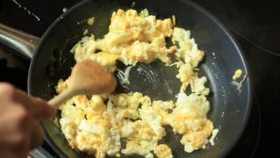 Scrambled eggs in pan