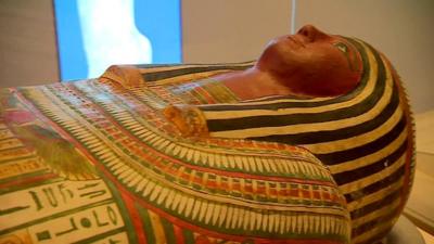 A mummy at the British Museum