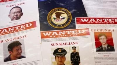 Wanted posters of Chinese army officers