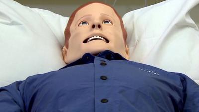A medical simulation mannequin