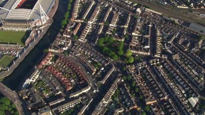 Aerial view of housing