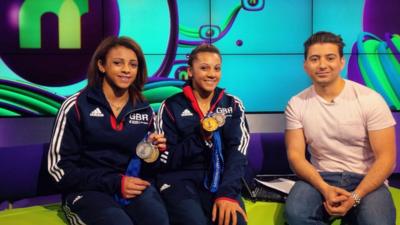 Becky and Ellie Downie with Ricky Boleto