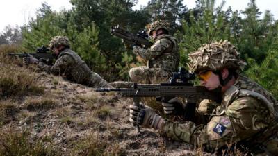 Queen's Dragoon Guards on exercise