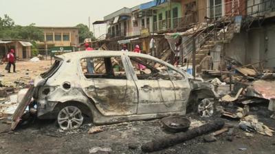 Scene of a bomb attack in Jos