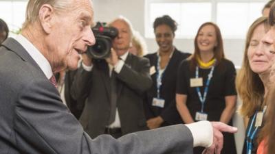 Prince Philip with bandaged hand