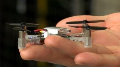 Micro-drone in researcher's hand