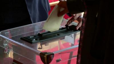 A ballot being cast