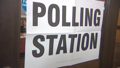 Polling station sign