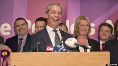 Nigel Farage (centre)