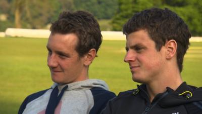 British triathletes Alistair and Jonathan Brownlee