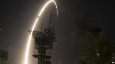 Soyuz rocket launches from Kazakhstan