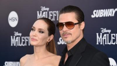 Angelina Jolie and Brad Pitt at the Maleficent premiere in Los Angeles