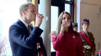 William and Catherine taste whisky