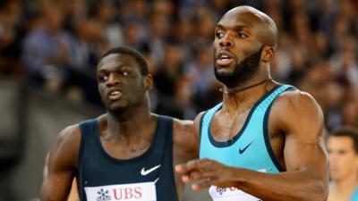 LaShawn Merritt and Kirani James in action.