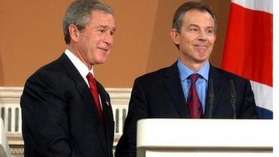 Tony Blair with President George W Bush in 2003